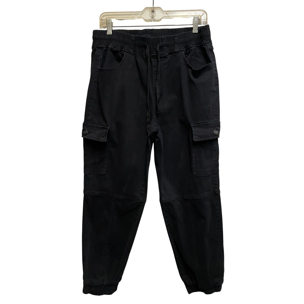 Monkey Ride Jeans Womens Black Cargo Jogger Size 15/32 P7020 High Rise Utility